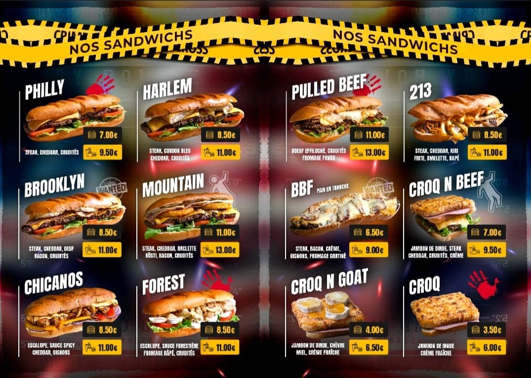 Menu de The 911 Toulouse